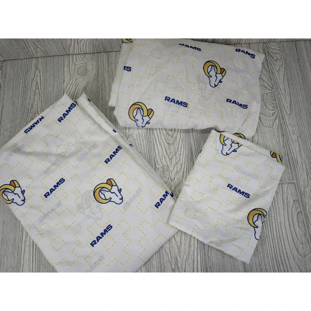 Los Angeles Rams Full Bed Sheet Set Football LA Rams Pillowcase Fitted Top